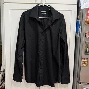 Geoffrey Beene Men's LS Dress Shirt, Fitted, Black, 17 1/2 XL